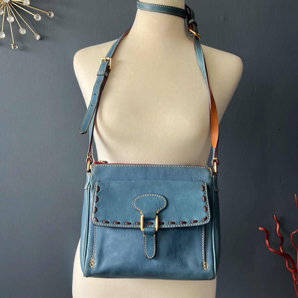 DOONEY BOURKE Rare Teal Pocket Cross Body Florentine Leather bag